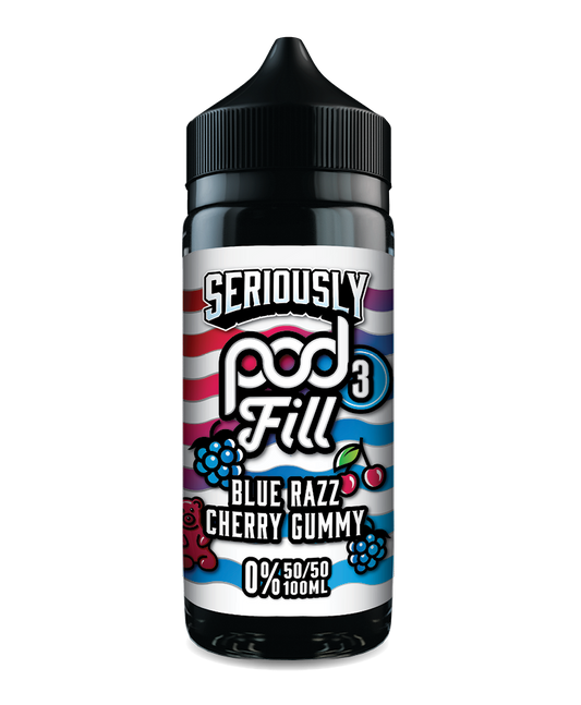 Seriously pod fill 3 bluerazz cherry gummy 100ml shortfill