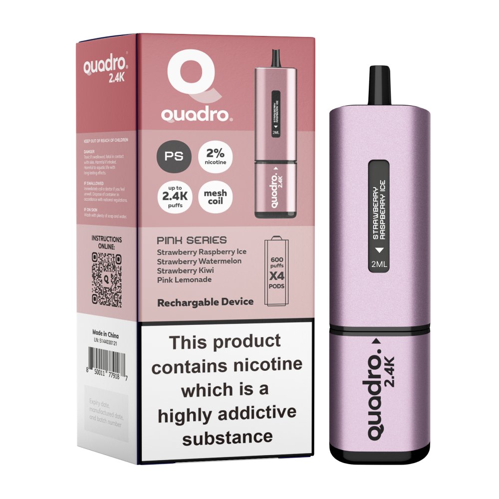 Shop Quadro 2400 Puffs 4 in 1 Disposable Vape Pod - (BOX OF 5) - Quadro 2400 Puffs 4 in 1 Disposable Vape Pod - (BOX OF 5) - Vape Blaze