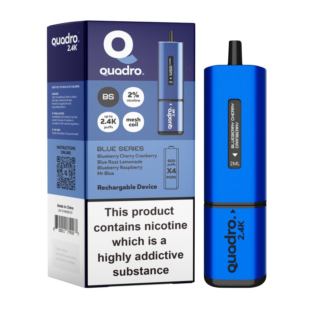 Shop Quadro 2400 Puffs 4 in 1 Disposable Vape Pod - (BOX OF 5) - Quadro 2400 Puffs 4 in 1 Disposable Vape Pod - (BOX OF 5) - Vape Blaze