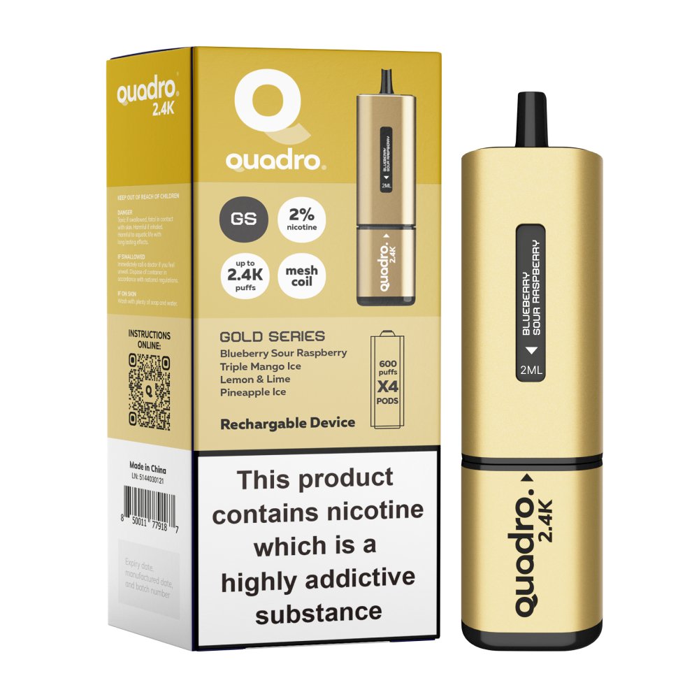 Shop Quadro 2400 Puffs 4 in 1 Disposable Vape Pod - (BOX OF 5) - Quadro 2400 Puffs 4 in 1 Disposable Vape Pod - (BOX OF 5) - Vape Blaze