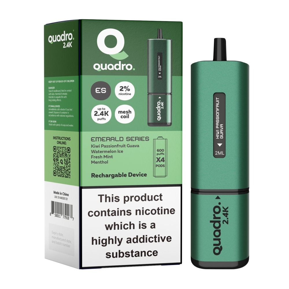 Shop Quadro 2400 Puffs 4 in 1 Disposable Vape Pod - (BOX OF 5) - Quadro 2400 Puffs 4 in 1 Disposable Vape Pod - (BOX OF 5) - Vape Blaze