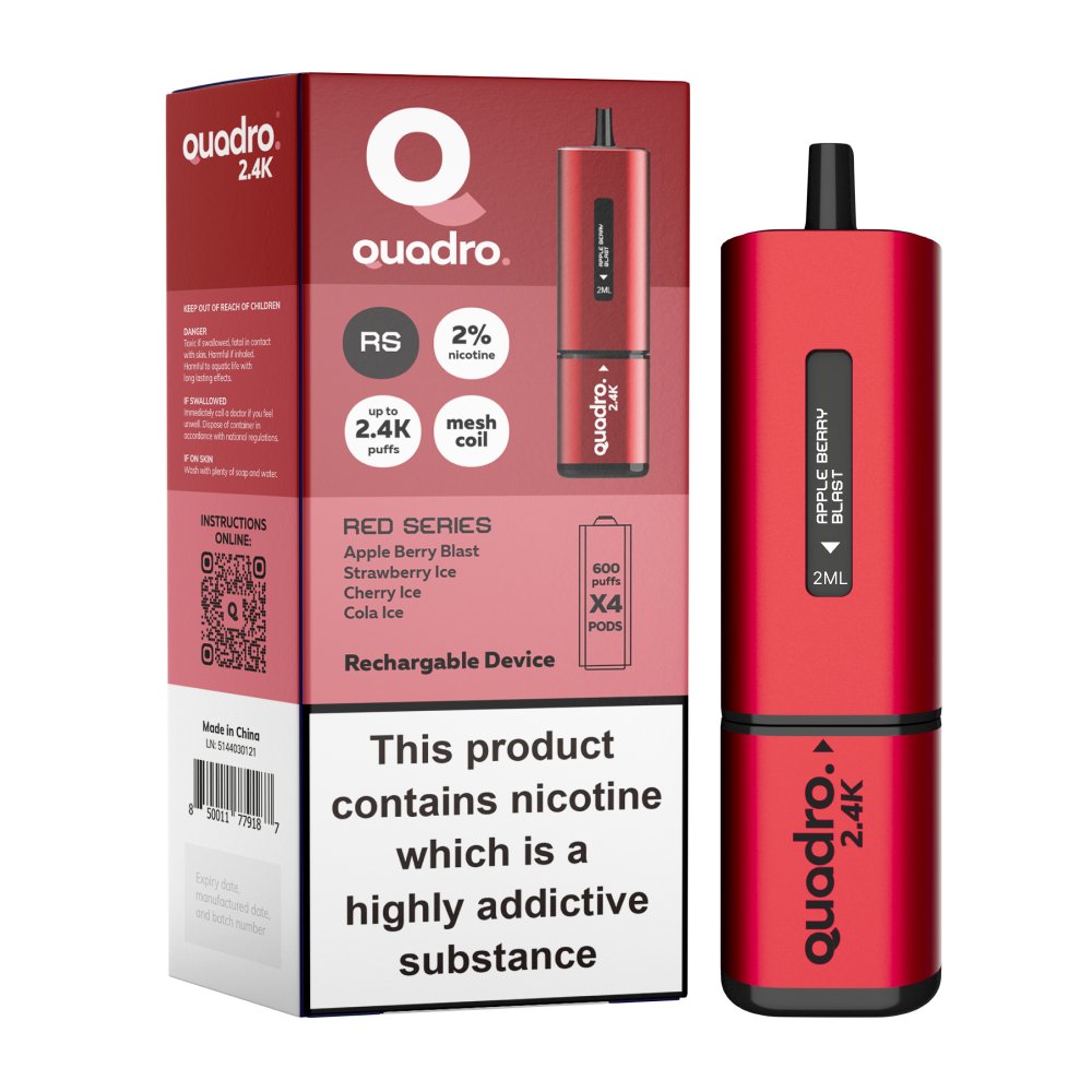 Shop Quadro 2400 Puffs 4 in 1 Disposable Vape Pod - (BOX OF 5) - Quadro 2400 Puffs 4 in 1 Disposable Vape Pod - (BOX OF 5) - Vape Blaze