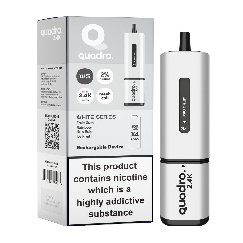 Shop Quadro 2400 Puffs 4 in 1 Disposable Vape Pod - (BOX OF 5) - Quadro 2400 Puffs 4 in 1 Disposable Vape Pod - (BOX OF 5) - Vape Blaze